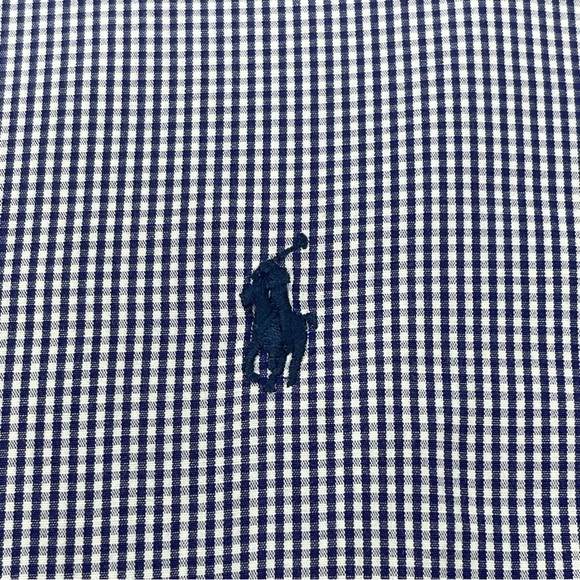 Ralph Lauren Blue White Checked Blue Pony Buttondown LongSleeve‎ ClassicFit 16.5 - Picture 2 of 8